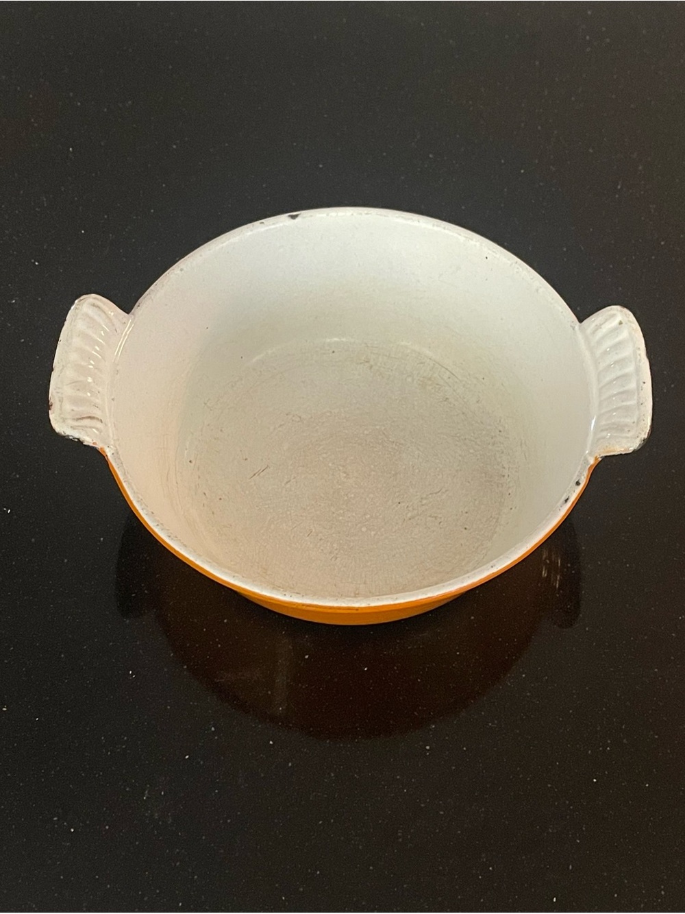 DRU Holland Enameled orange little pot
